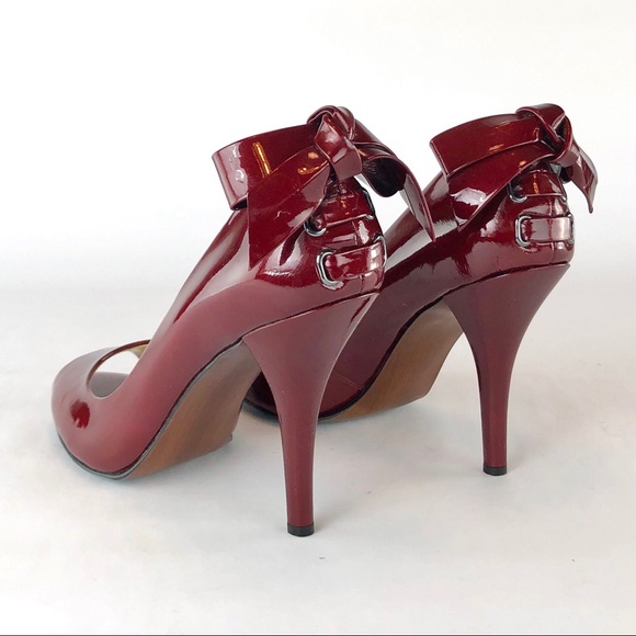Enzo Angiolini Patent Leather Peep Toe Heels - Picture 5 of 15